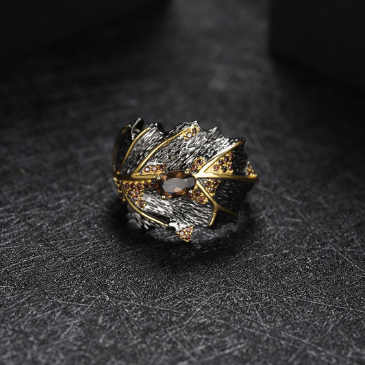 Citrine Leaf Ring